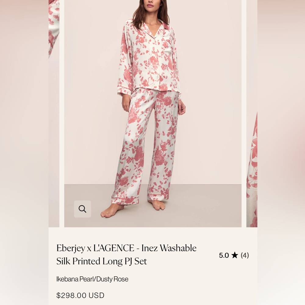 Eberjey x L’AGENCE Inez silk pajamas - Picture 2 of 3